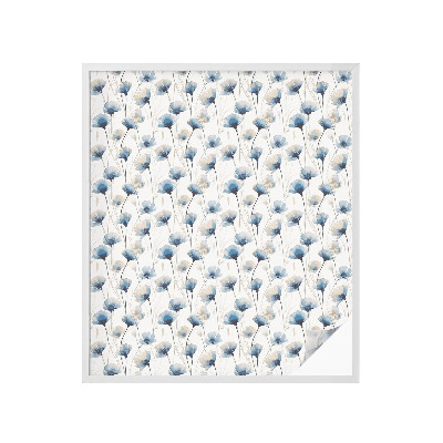 Frosted glass film stained glass effect Blue flowers