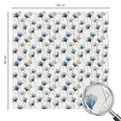 Frosted glass film stained glass effect Blue flowers