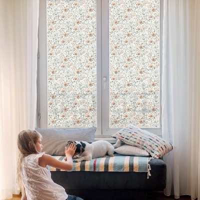 Frosted glass film stained glass effect Floral pattern
