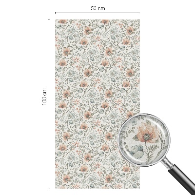 Frosted glass film stained glass effect Floral pattern