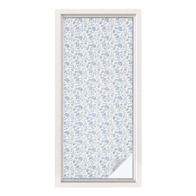 Opaque window film stained glass style Floral pattern