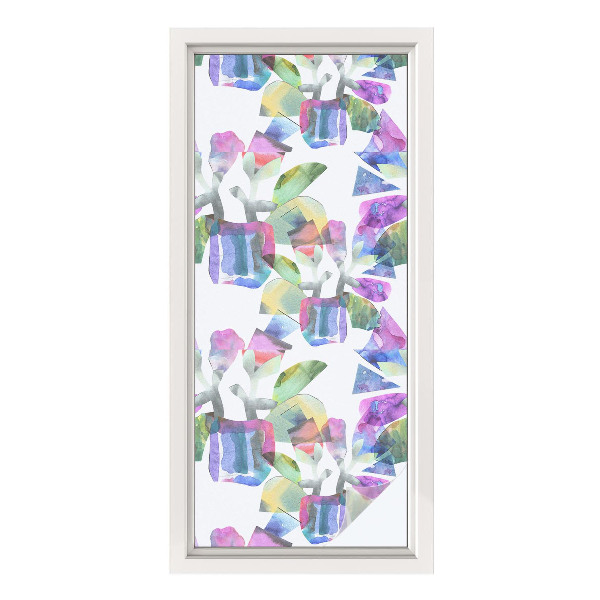 Opaque window film stained glass style Colorful abstraction