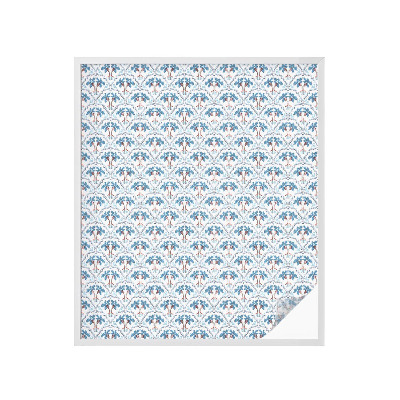 Patterned window film Blue palm trees