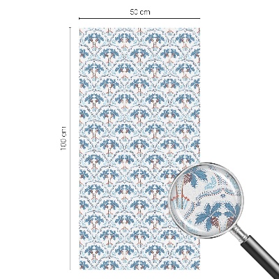 Patterned window film Blue palm trees