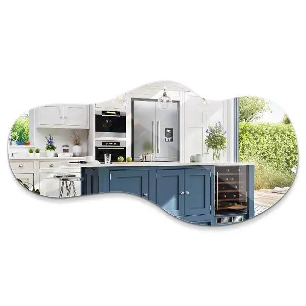 Organic shape mirror modern frameless