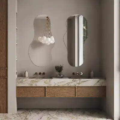 Organic shape mirror modern frameless