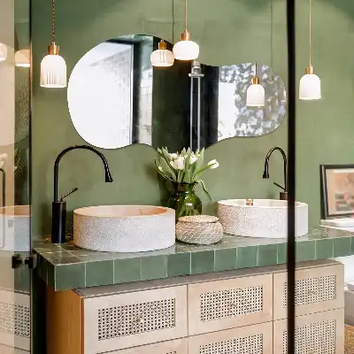 Organic shape mirror modern frameless