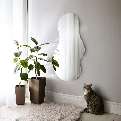 Organic shape mirror modern frameless