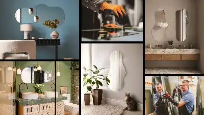Organic shape mirror modern frameless