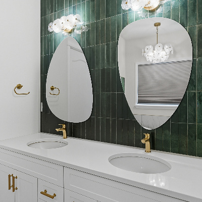 Organic shaped mirror stylish accessory