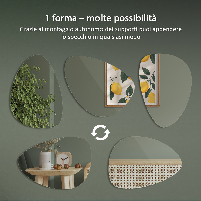 Organic shaped mirror stylish accessory