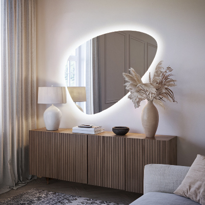 Organic egg-shaped mirror Backlight wall