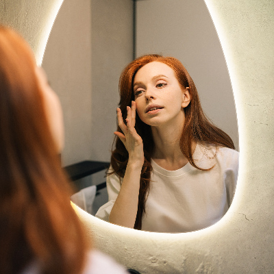 Organic egg-shaped mirror Backlight wall