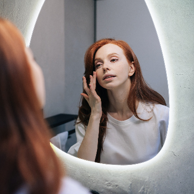 Organic egg-shaped mirror Backlight wall