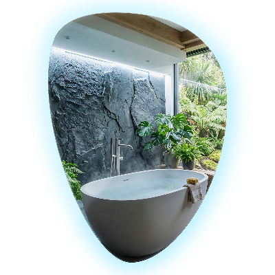 Organic egg-shaped mirror Backlight wall