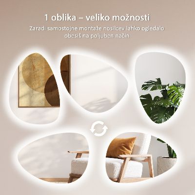 Organic egg-shaped mirror Backlight wall