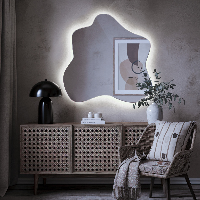 Splash shaped mirror LED illuminated