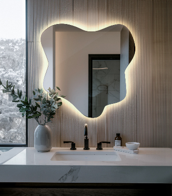 Splash shaped mirror LED illuminated