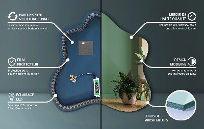 Splash shaped mirror LED illuminated