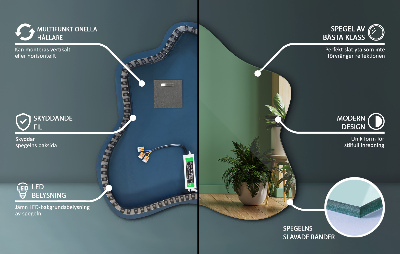 Splash shaped mirror LED illuminated