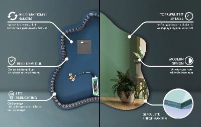 Splash shaped mirror LED illuminated