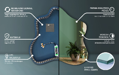 Splash shaped mirror LED illuminated