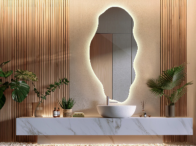 Organic mirror with led lights