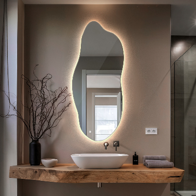 Unusual shaped led light mirror innovative
