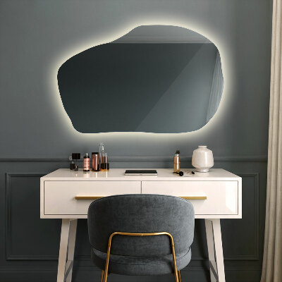 Irregular shaped lighted mirror unique