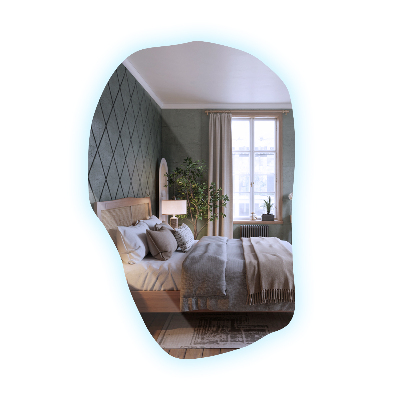 Irregular shaped lighted mirror unique