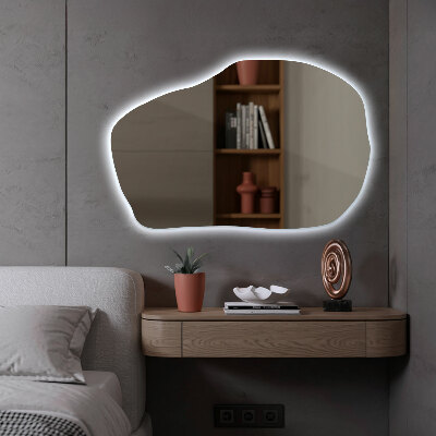 Irregular shaped lighted mirror unique