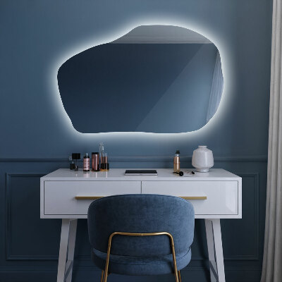 Irregular shaped lighted mirror unique