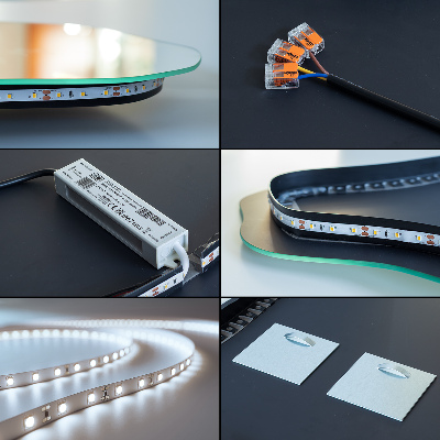 Irregular shaped lighted mirror unique