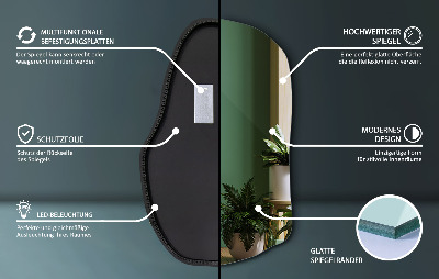 Irregular shaped lighted mirror unique