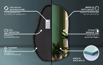 Irregular shaped lighted mirror unique