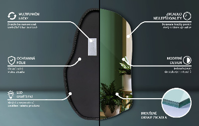 Irregular shaped lighted mirror unique