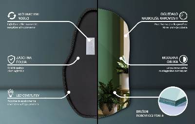 Irregular shaped lighted mirror unique