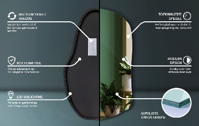 Irregular shaped lighted mirror unique