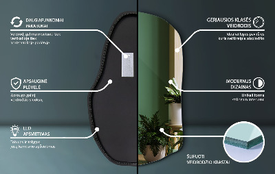 Irregular shaped lighted mirror unique