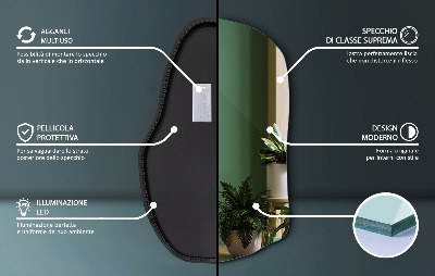 Irregular shaped lighted mirror unique