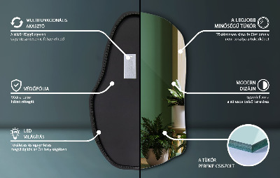 Irregular shaped lighted mirror unique