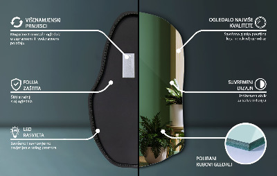 Irregular shaped lighted mirror unique