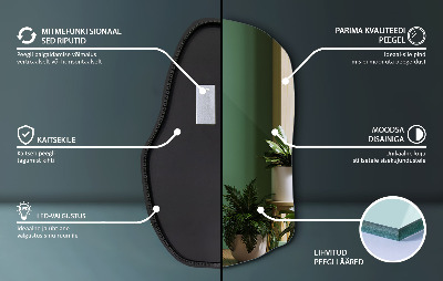 Irregular shaped lighted mirror unique