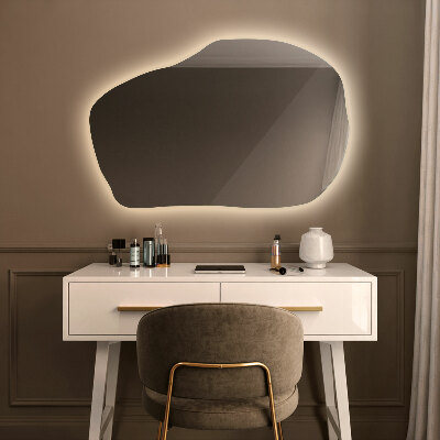 Irregular shaped lighted mirror unique