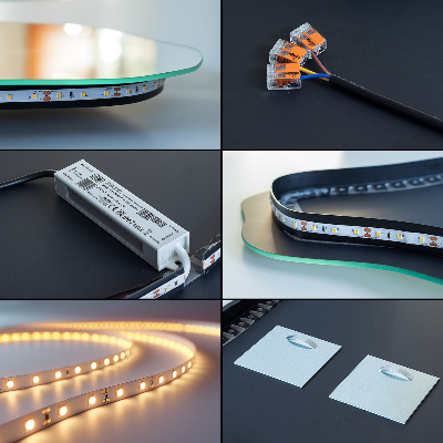 Irregular shaped lighted mirror unique