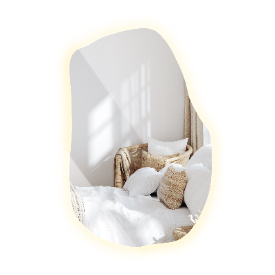 Irregular shaped lighted mirror unique