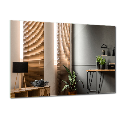 Decorative rectangular mirror without frame