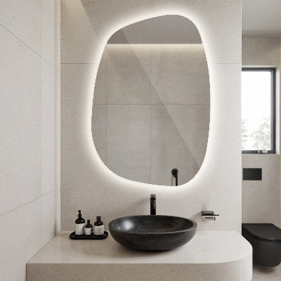 Irregular led mirror splash shaped