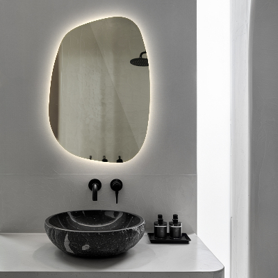 Irregular led mirror splash shaped