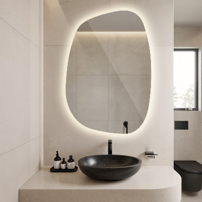 Irregular led mirror splash shaped
